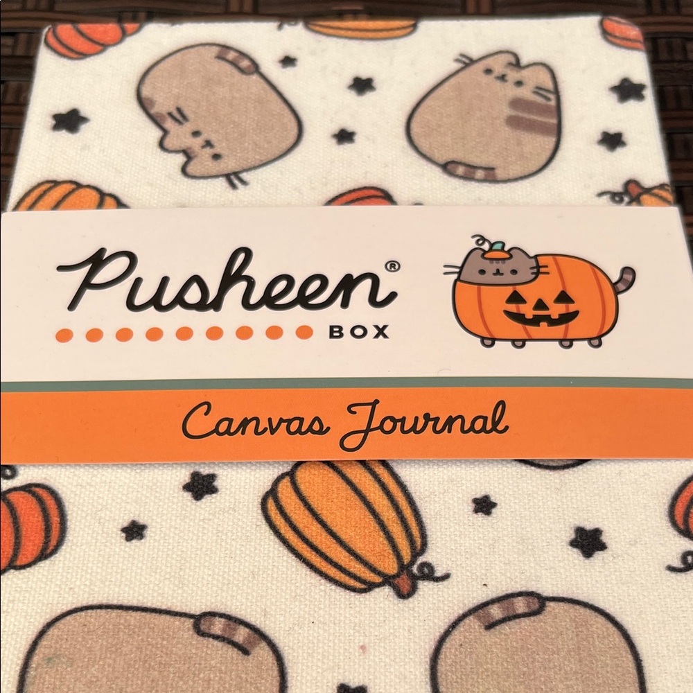 Pusheen Box Exclusive White and Orange Canvas Journal - Picture 2 of 6